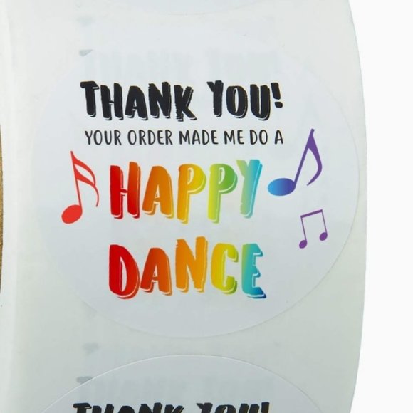 50 THANK YOU Happy Dance Stickers 2" - Picture 3 of 5